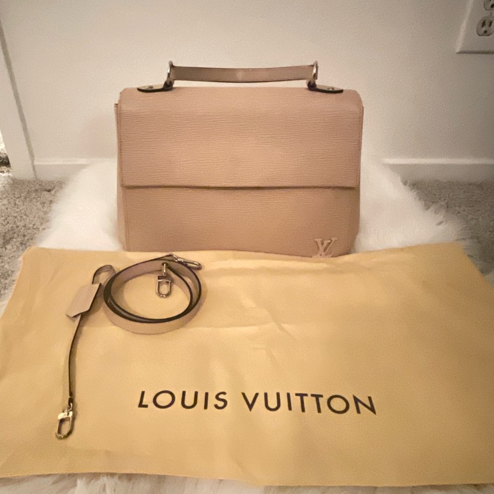 Louis Vuitton Tan Satchel Bag with Classic Design